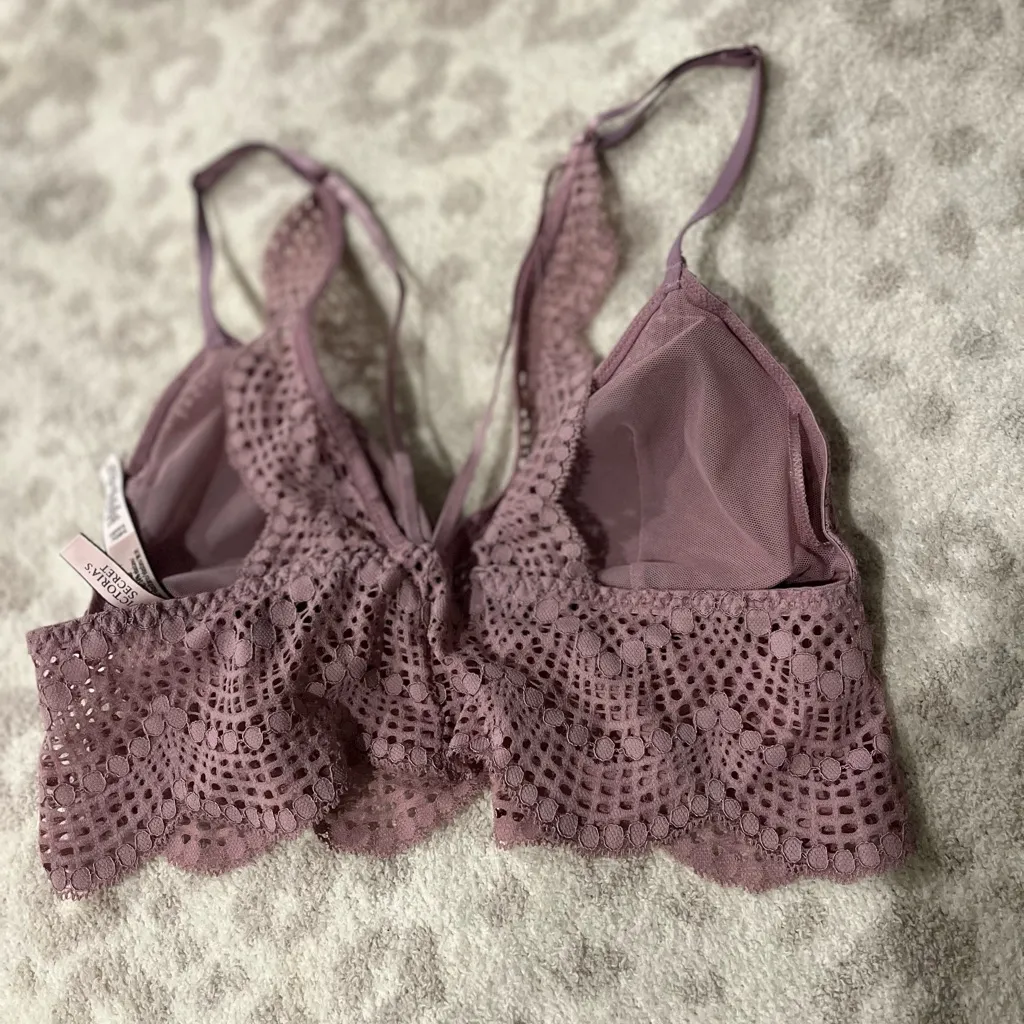 Victoria's Secret Crochet Lace Bralette in Mauve - Image 5