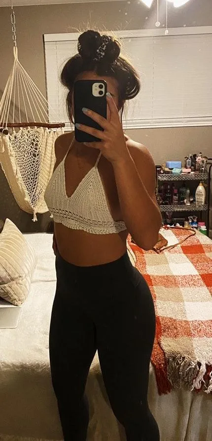 Crochet Halter Top White - Image 3