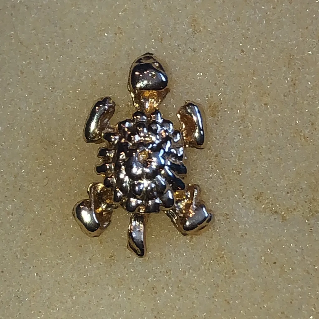 Gold Tone Vintage Turtle Scatter Brooch - Image 5