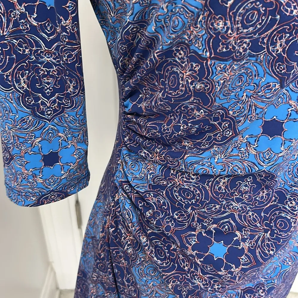 J. Mclaughlin Blue Printed Sheath Dress - Image 6