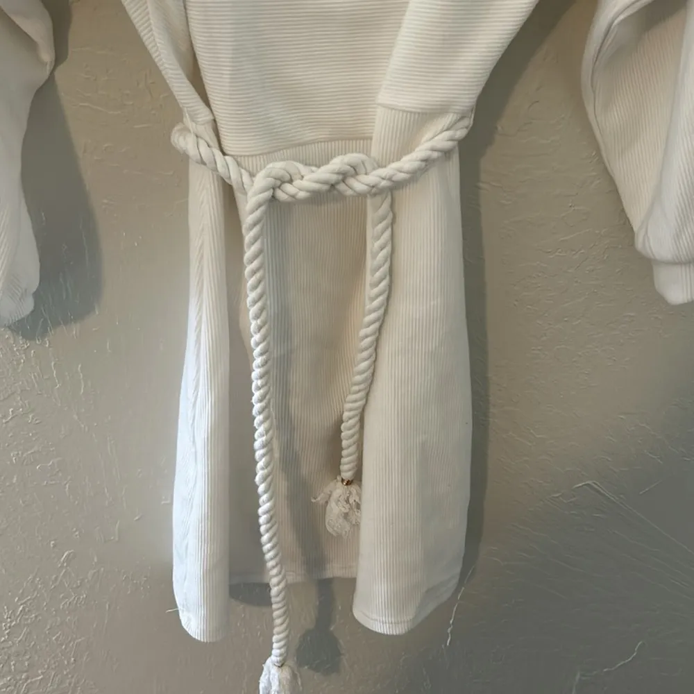 Forever 21 Ribbed Off the Shoulder balloon sleeve Rope Tie Sweater Dress - Image 2