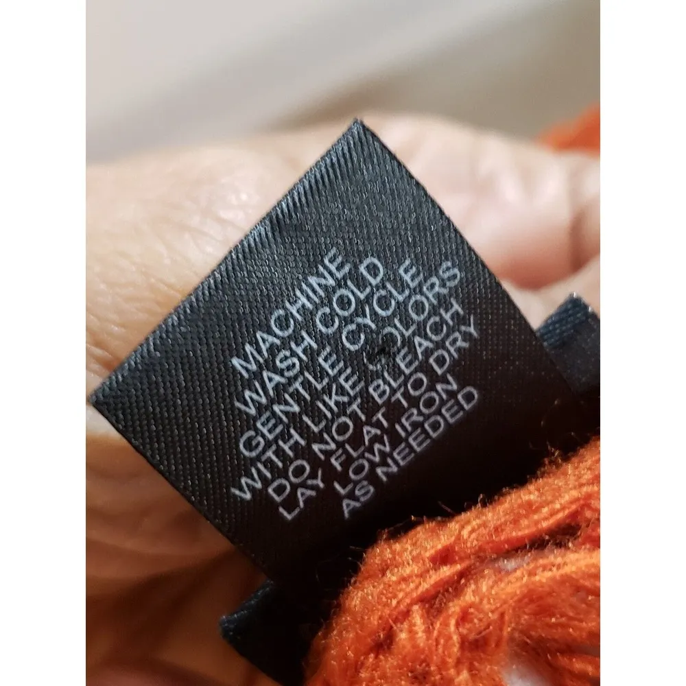 Rue 21 Womens Orange 100% Acrylic Sleeveless Open Front Cardigan Sweater Medium - Image 7