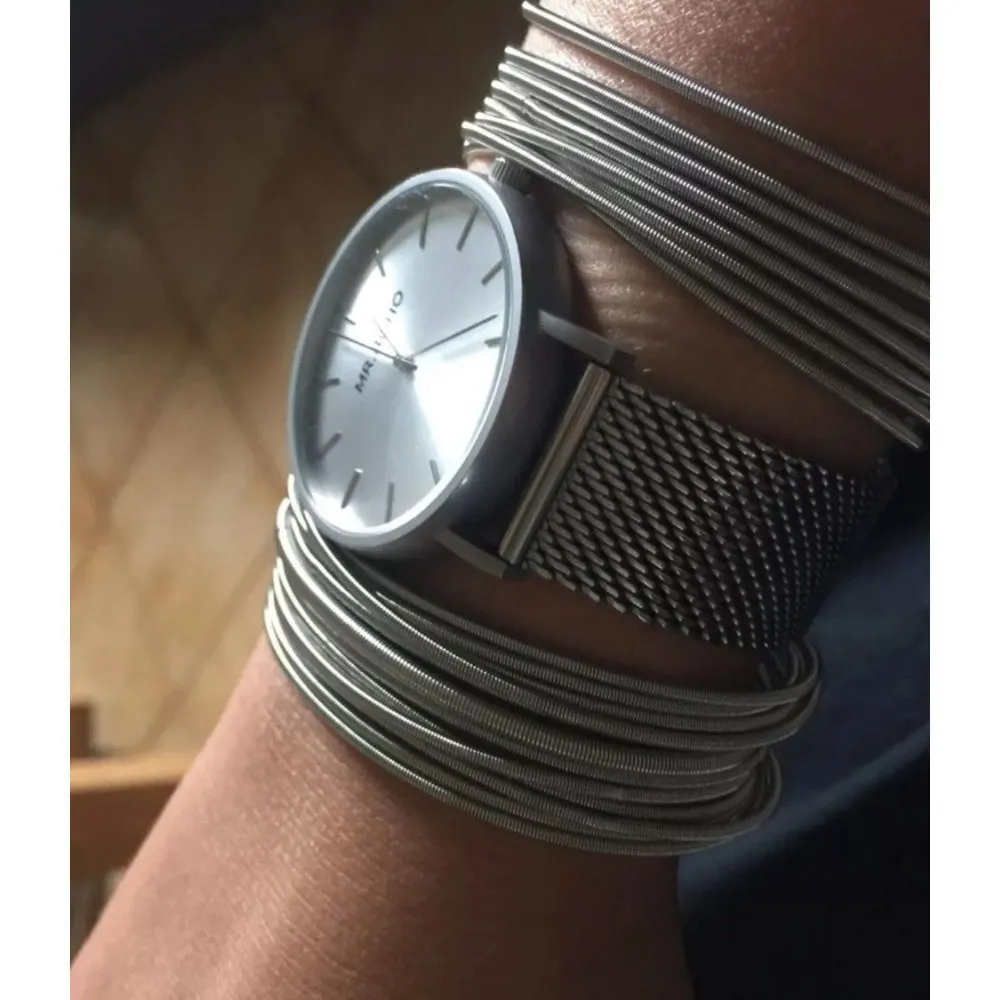 NEW Platinum Plated‎ Silver Guitar String Bracelets Stackable Boho, Stretchy - Image 8