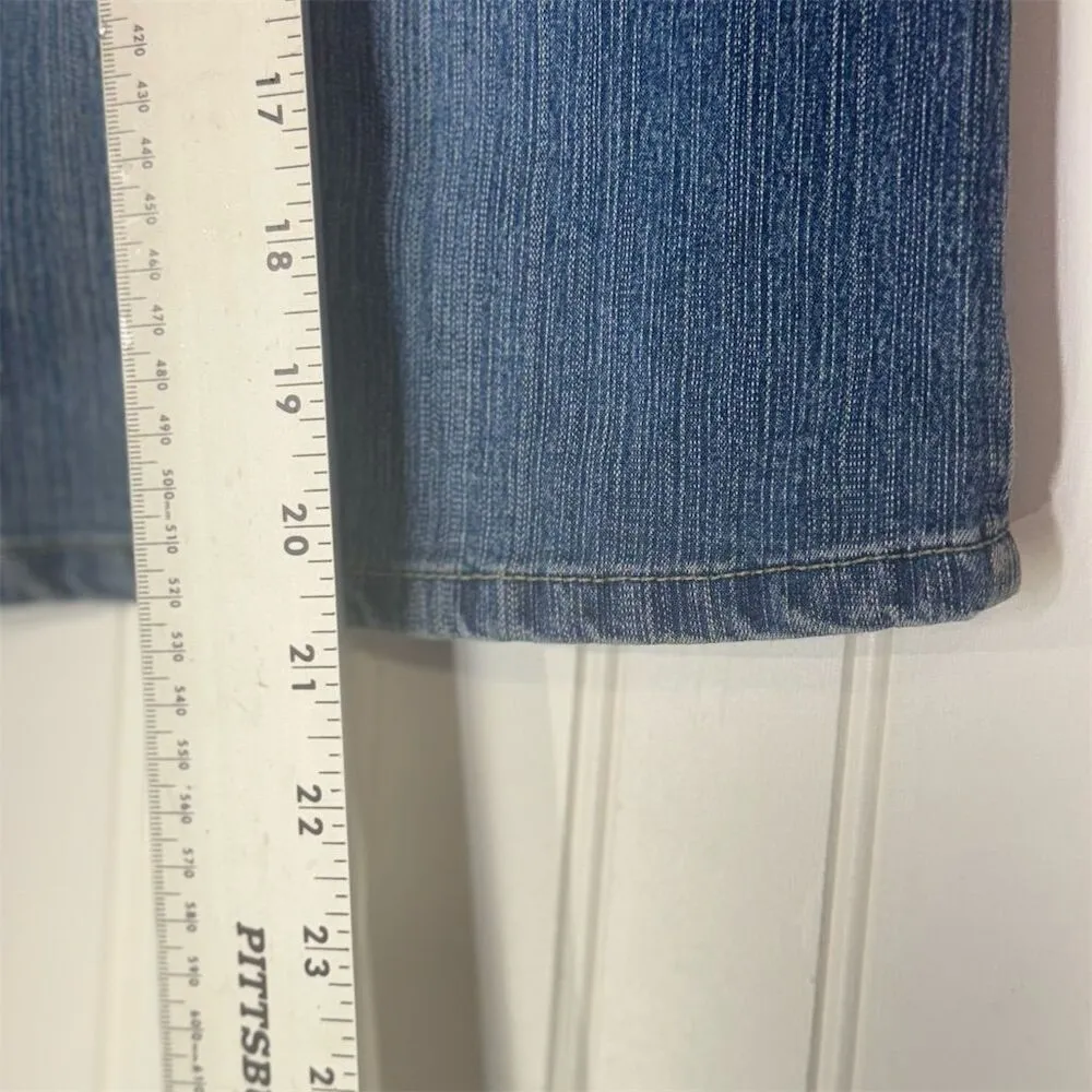 Squeeze by Stephen Hardy Blue Denim Skirt Size 9/10 Y2K Utility Pockets Stretch - Image 4