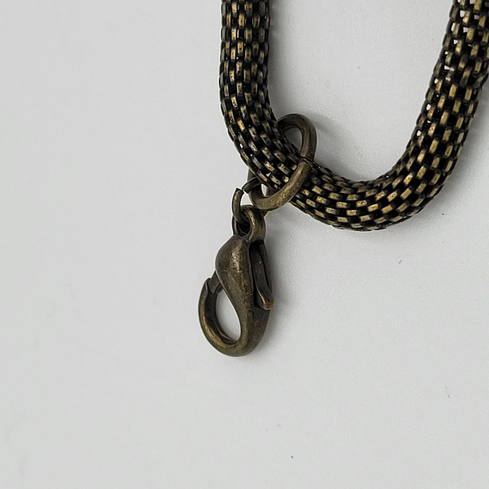 Vintage‎ Volcom Bracelet Gray Gun Metal Mesh Round Rope Knot Chain Link Chunky - Image 8