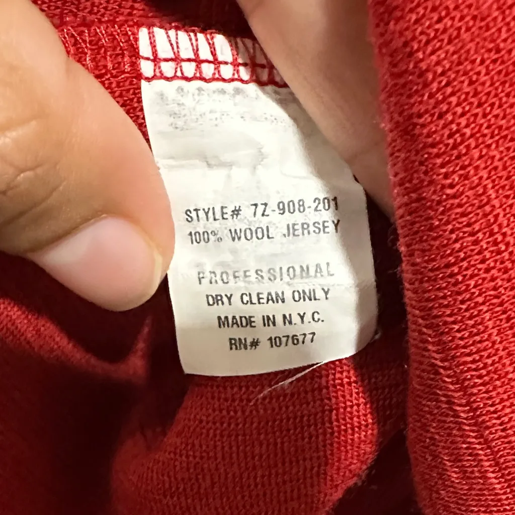 Alice + Olivia Red Mini Dress 100% Wool - Image 3