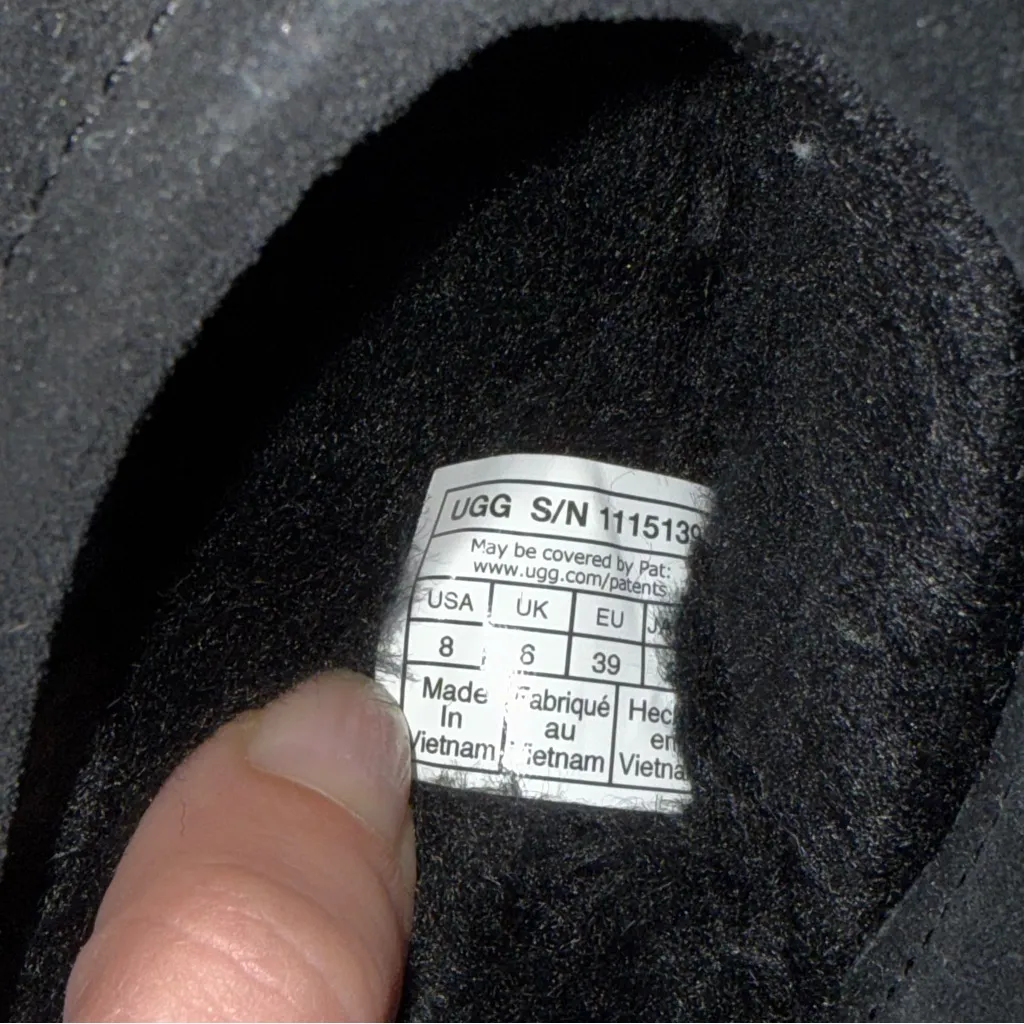 UGG women’s Black Suede Slippers size 8 - Image 4