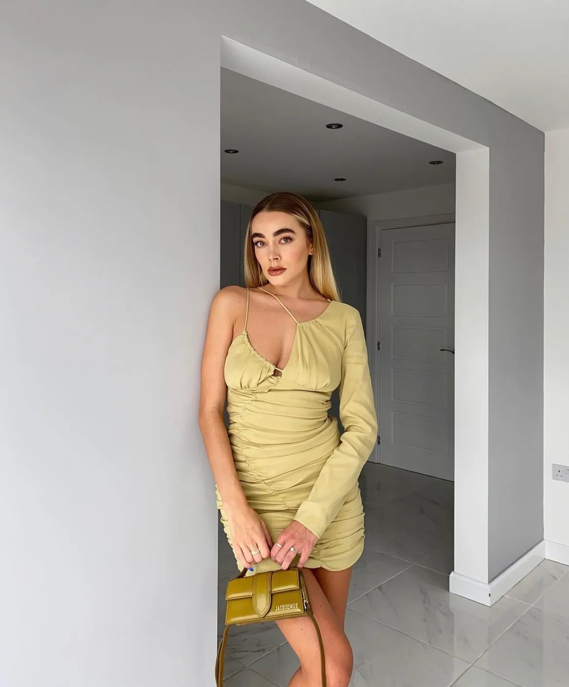 Draped Asymmetrical Dress - Image 2