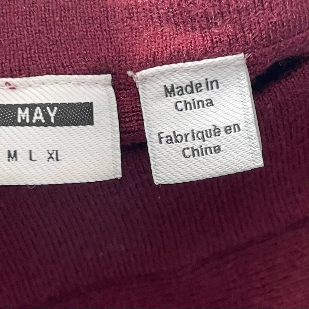 NOISY MAY | Burgundy Knit Faux Wrap Mini Skirt Sz S - Image 6