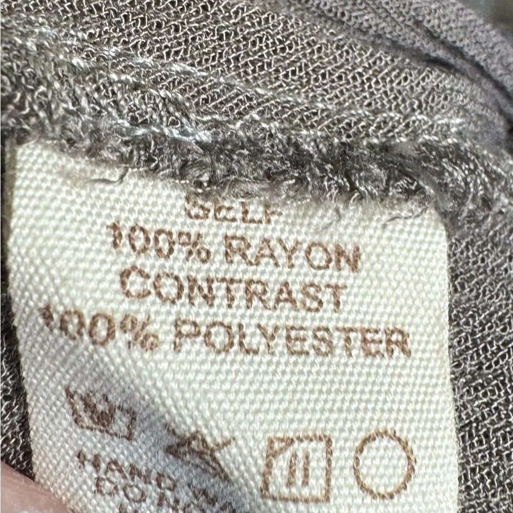 C’isa gray and dark blue ombré lace yoke gauze dress size small - Image 5