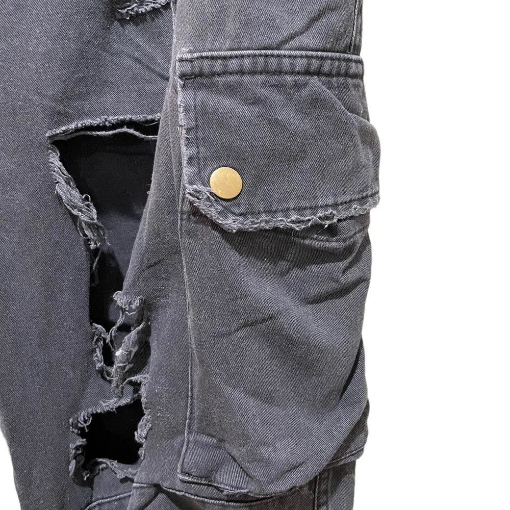 LF Carmar Distressed Cargo Pants Faded Black Size 10 - Image 9