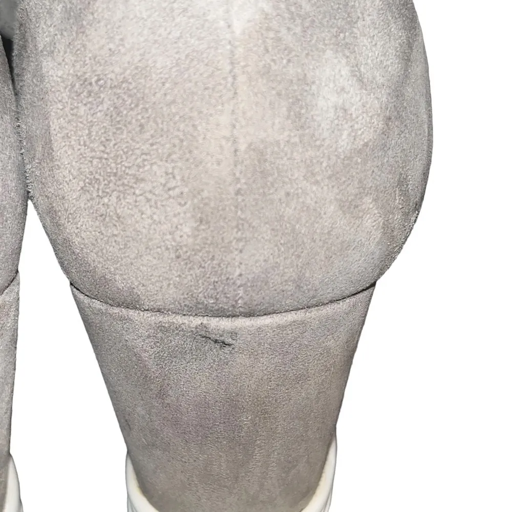 Linea Paolo Felicia Gray Perforated Suede Wedge Sneaker Booties Size 9.5 - Image 7