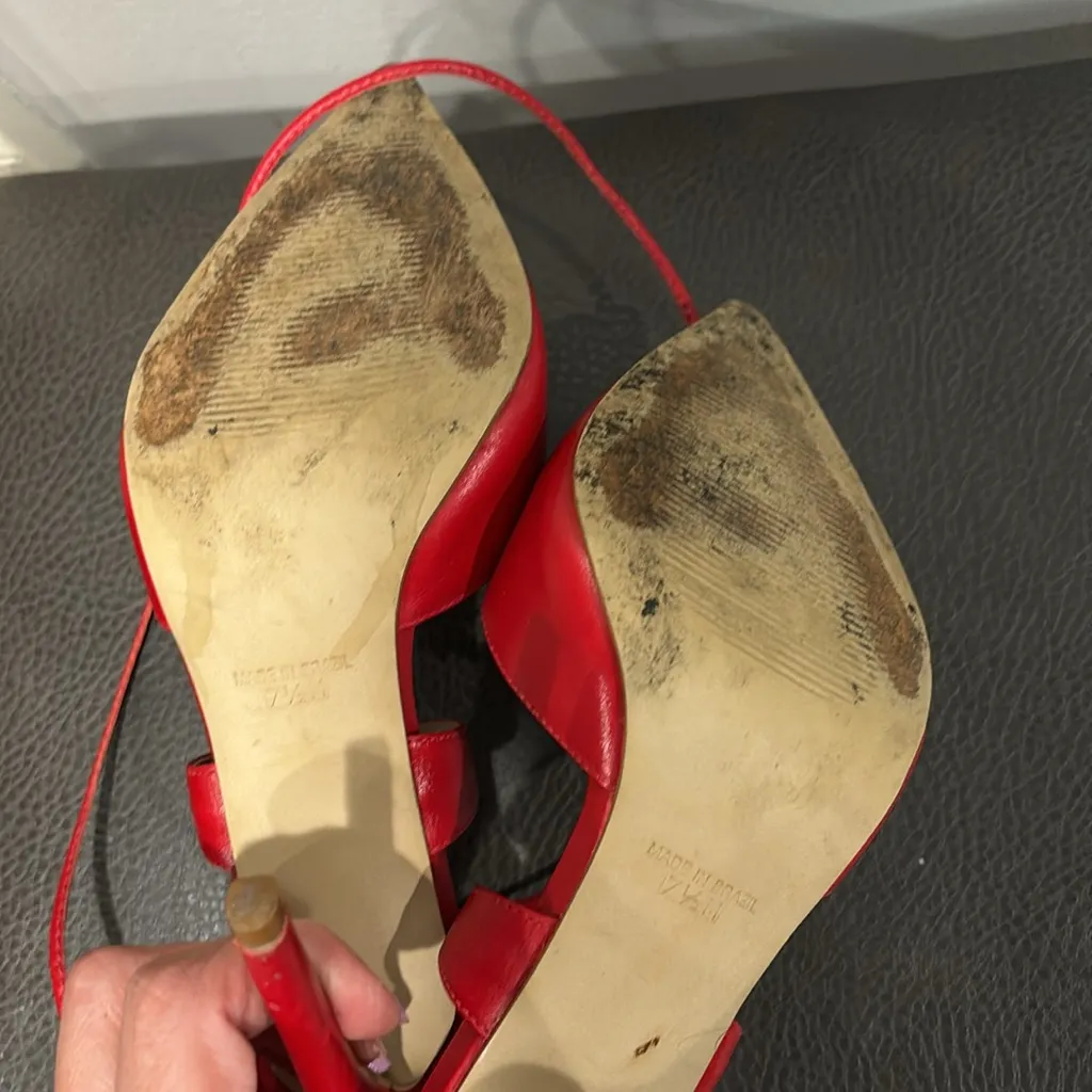 Steve Madden red lace up strap heels - Image 8