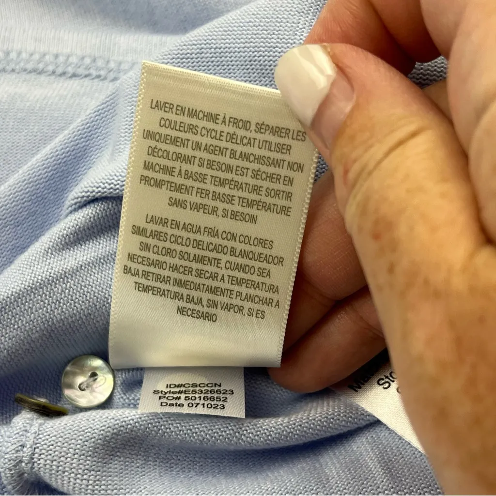 Eileen West Blue Lace Long Sleeve Cozy Sweater Knit Short Nightgown Medium‎ NEW - Image 11