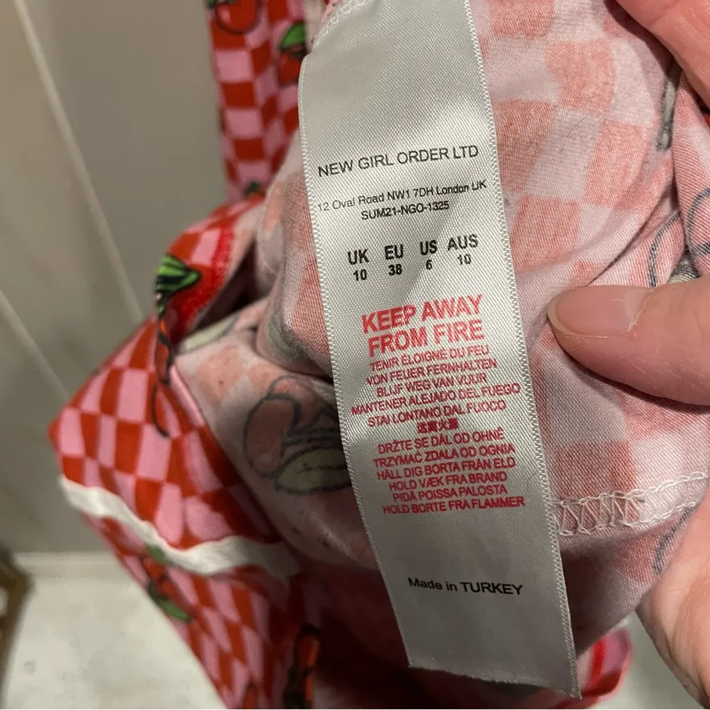 Dolls Kill NGOrder checkered cherry bomb bodycon dress mini - Image 8