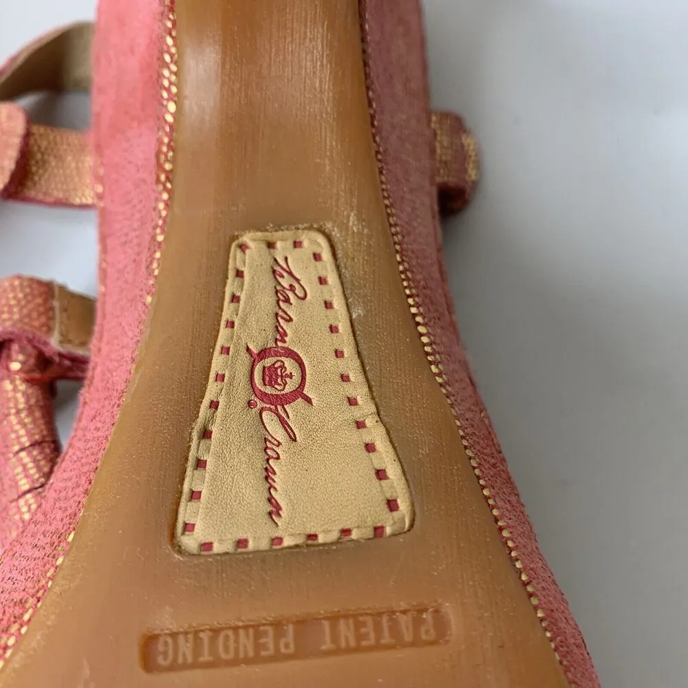 Pink Heels Women’s Sz 9 T Strap Strappy Leather Upper Shoes - Image 9