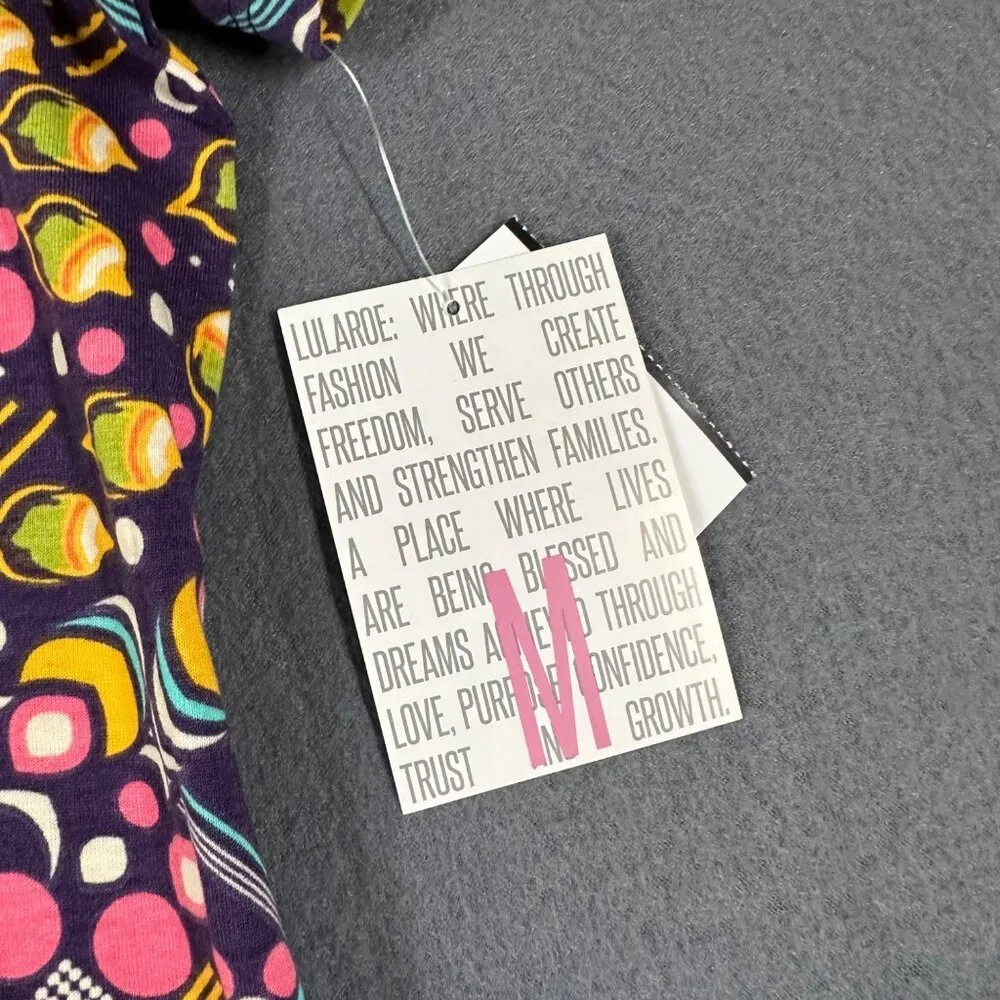 LulaRoe Womens Medium Classic T Purple Geometric Print Pullover Shirt NWT - Image 2