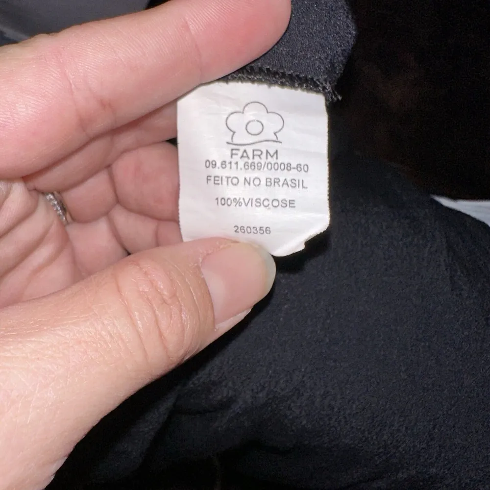 FARM Rio Black Short Sleeve Jumpsuit Rayon Crepe Keyhole Small Wide Leg V Neck - Image 12