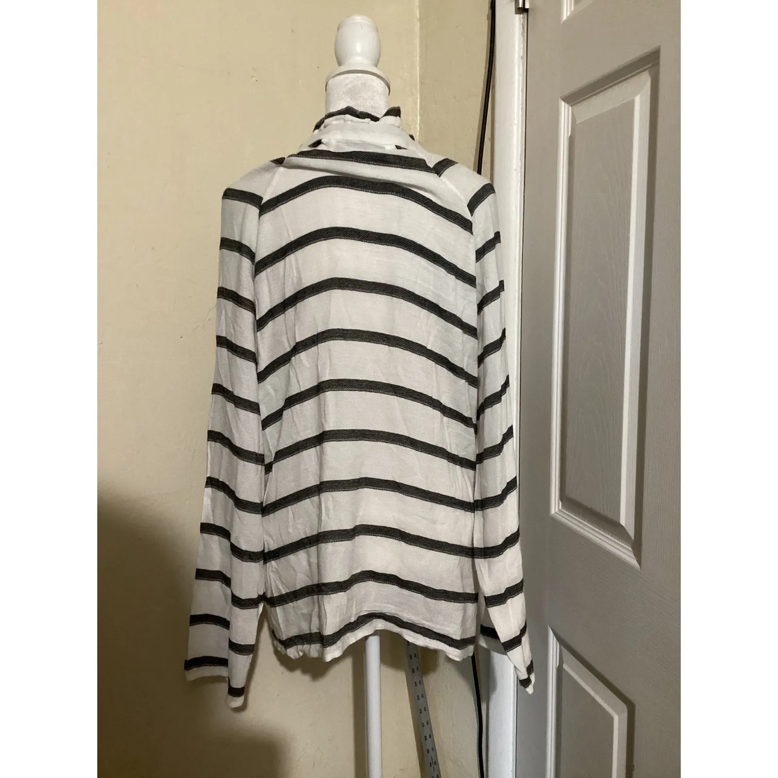 IRO Jeans Striped Button Down Shirt Women's Size 38 - Image 3