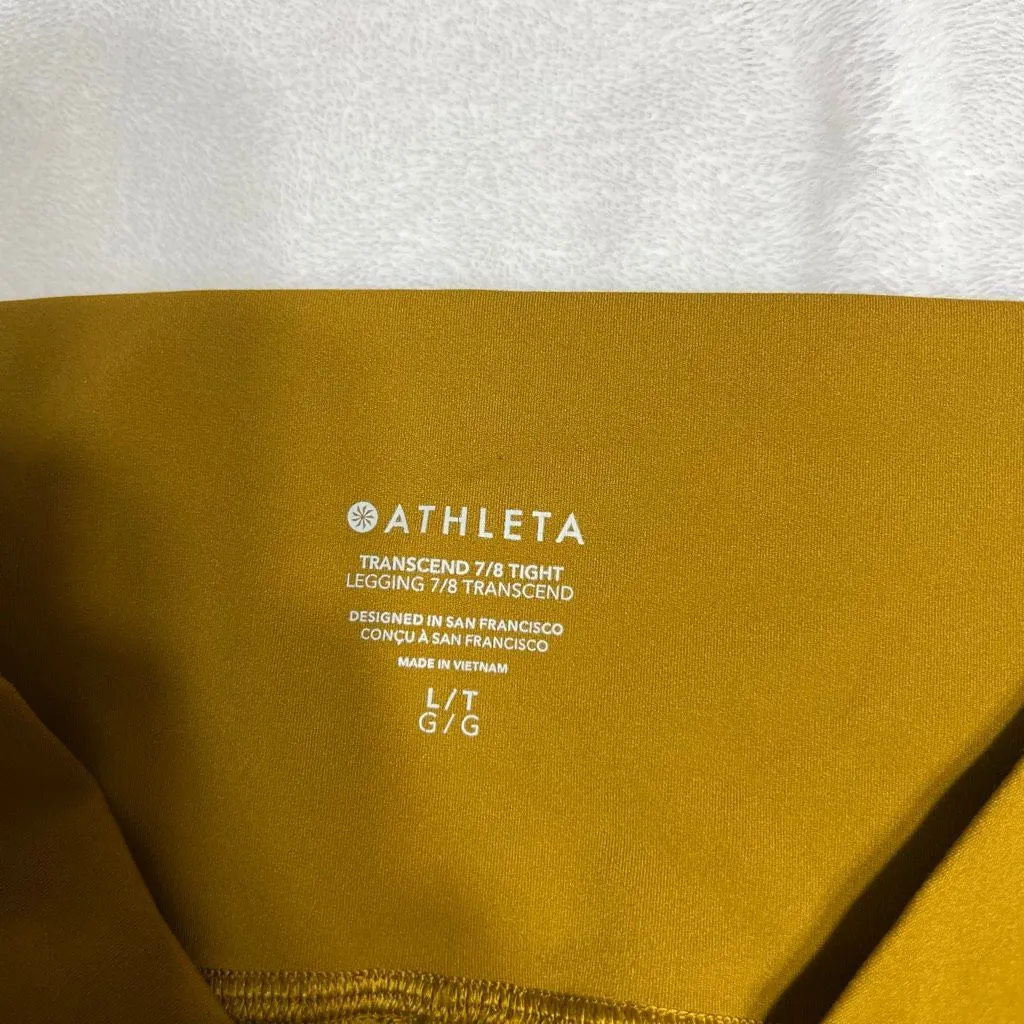 Athleta Transcend Leggings 7/8 Large Tall Brass Mustard - Image 8