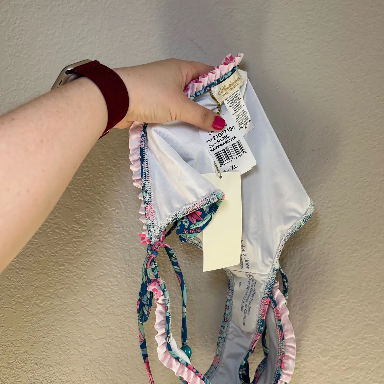 NWT Shoshanna floral bikini bottom women's xl boho girly kidcore festival resort - Image 7