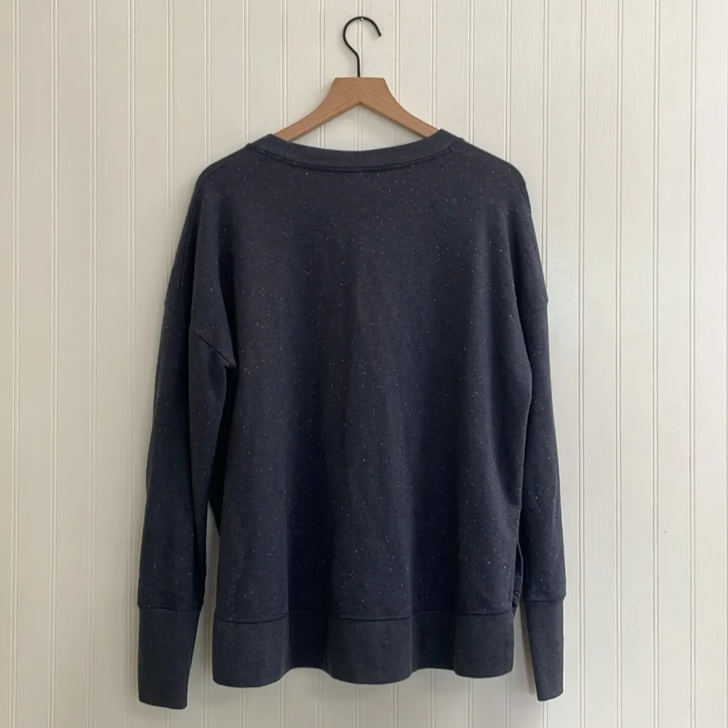 ATHLETA Balance Pullover Crewneck Sweatshirt in Navy Multi Nep Size L - Image 8