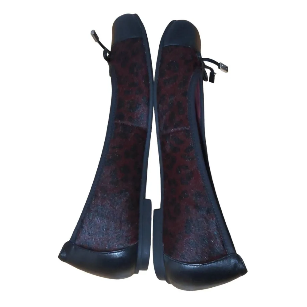 Vionic Womens Minna Ballet Flats Red Black Cheetah Print Calf Hair Leather Bow 9 - Image 7