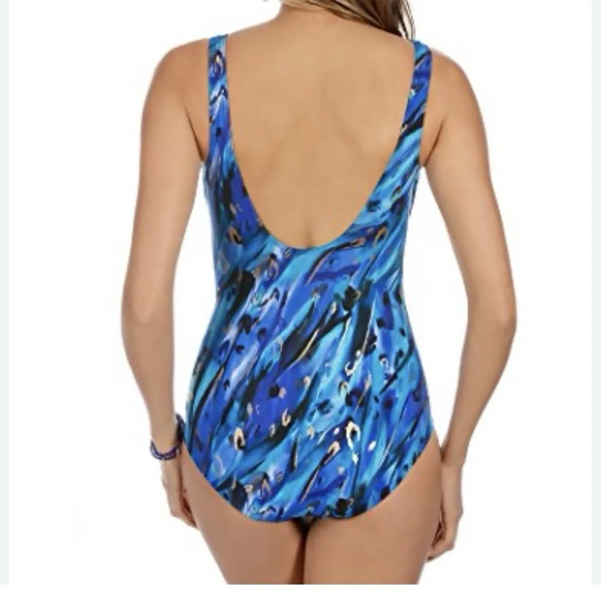Miraclesuit Blue Oceanus One Piece Swimsuit In Animal Magnetism Size 16 - Image 3