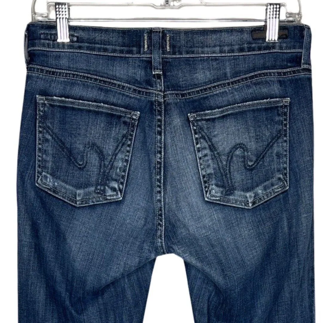 Citizens of Humanity Jeans Women 6 28 Blue Elson Medium Rise Straight Whiskering - Image 4