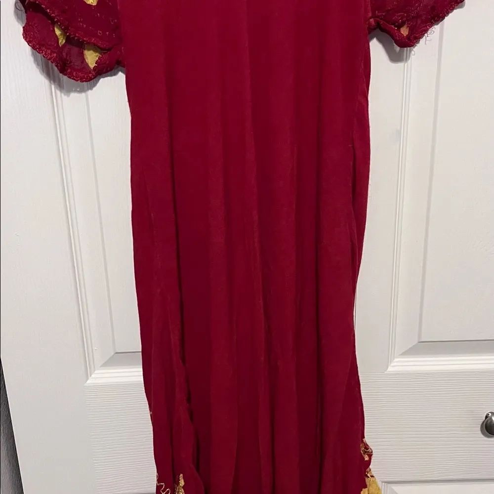 Sante red short sleeve dress with gold detail one size Size undefined - Image 4