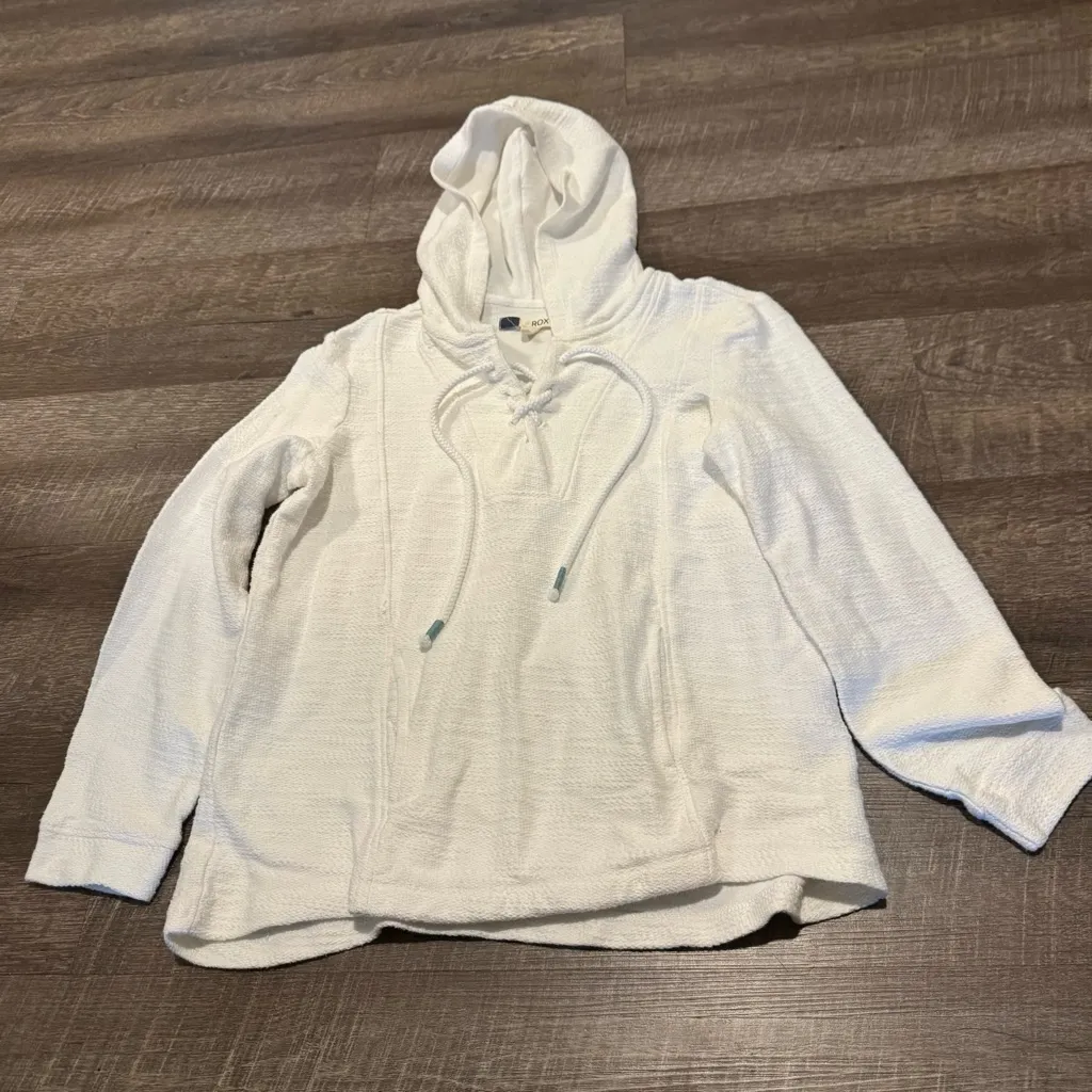 Roxy White Pearling Poncho Hooded Sweatshirt - Image 2