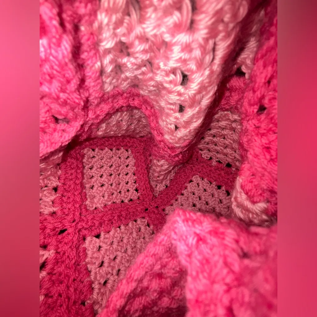 Handcrafted Crochet Barbie Pink Tote Bag - Image 4