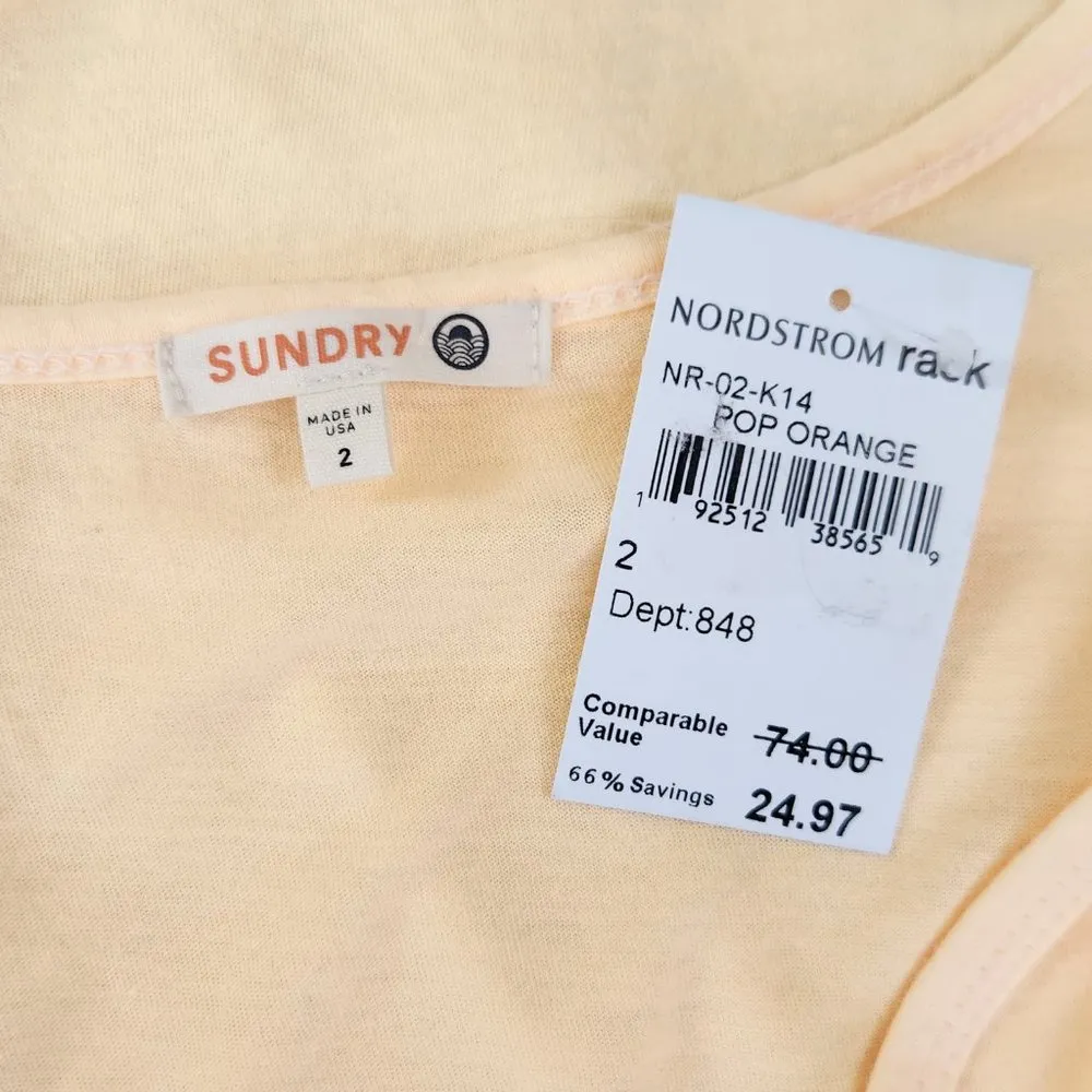 Sundry  Basic Tee Pop Orange Scoop Neck Short Sleeves Stretch Shirt Size 2 NWT - Image 11