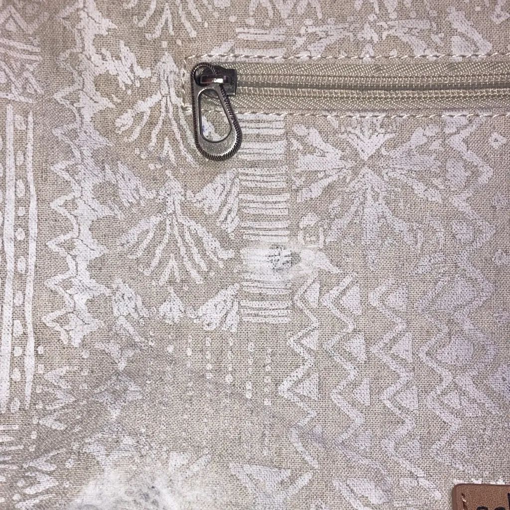 SAKROOTS Cream Off White Aztck Print Boho Shoulder Bag Hobo Purse - Image 15