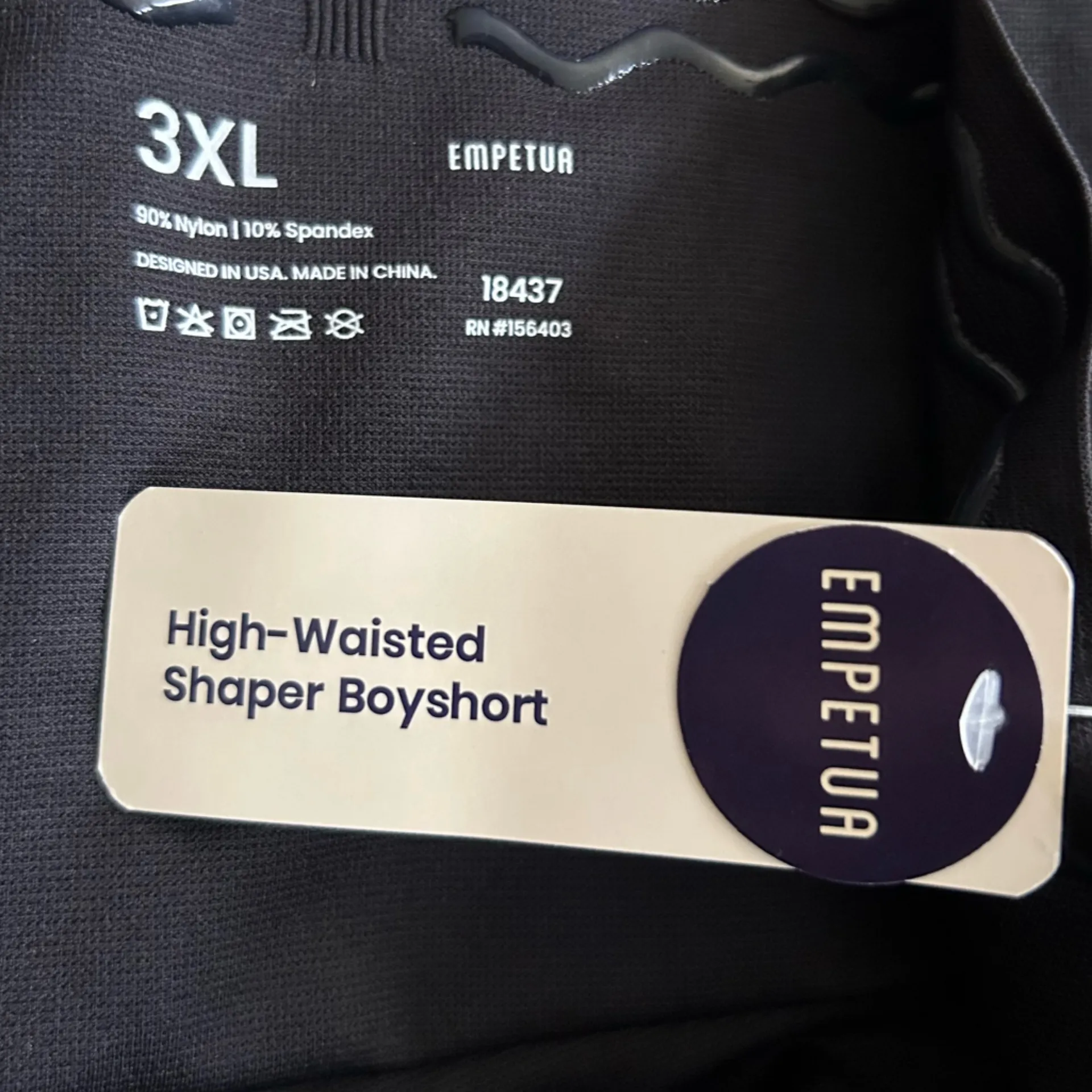 NWT Empetua Shapermint Black High Waisted Shaper Boyshort Size 3XL - Image 3