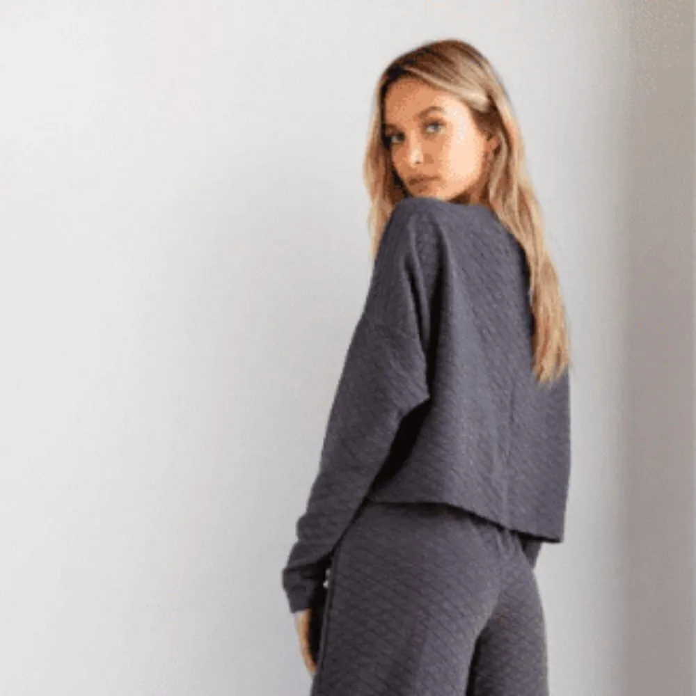 Nasty Gal Top 6 NWT Quilt for Success Loungewear Crop Long Sleeve Sustainable - Image 6