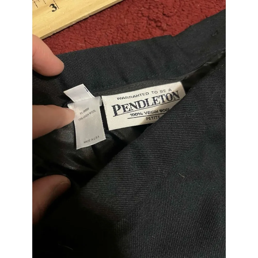 Vintage Womens Pendleton Black Academia Business Casual Wool Pencil Skirt 10P - Image 4