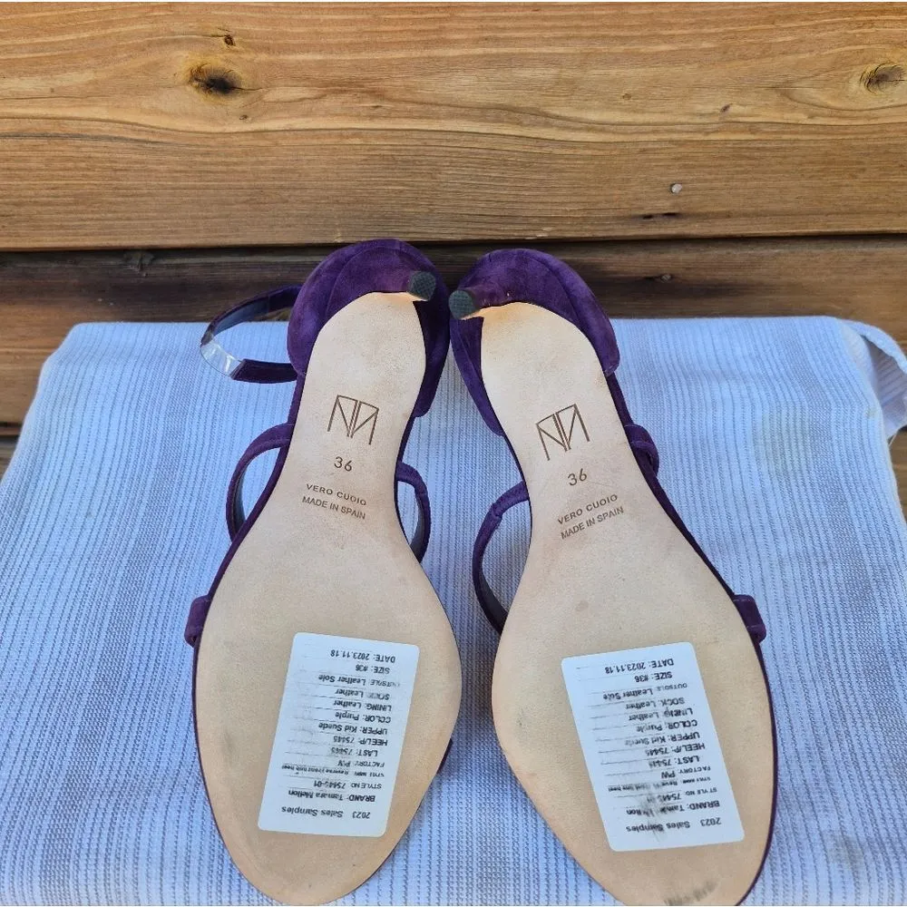 Tamara Mellon Pillow Top Heels Shoes Purple Size 6 - Image 7