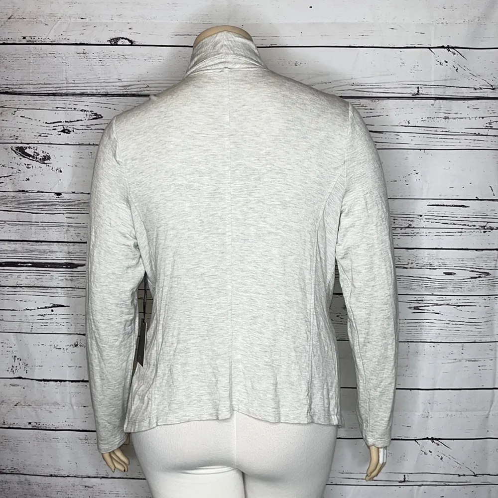 90 Degrees by Reflex NWT XL Heather Gray Open Front Rayon Knit Cardigan Jacket - Image 3