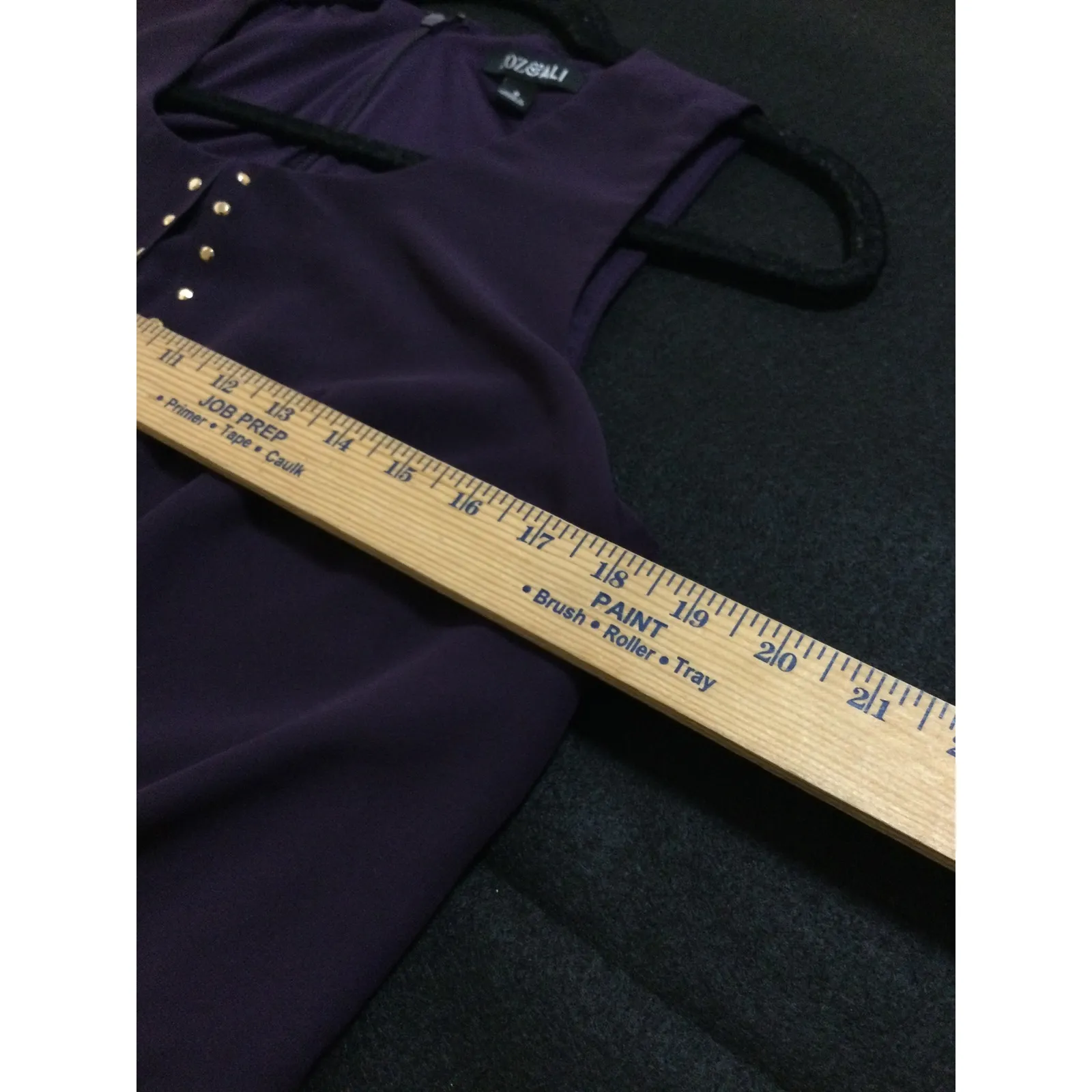 Roz & Ali Womens Dress Size 8 Sleeveless‎ Studded Sheath Purple Knee Length - Image 4