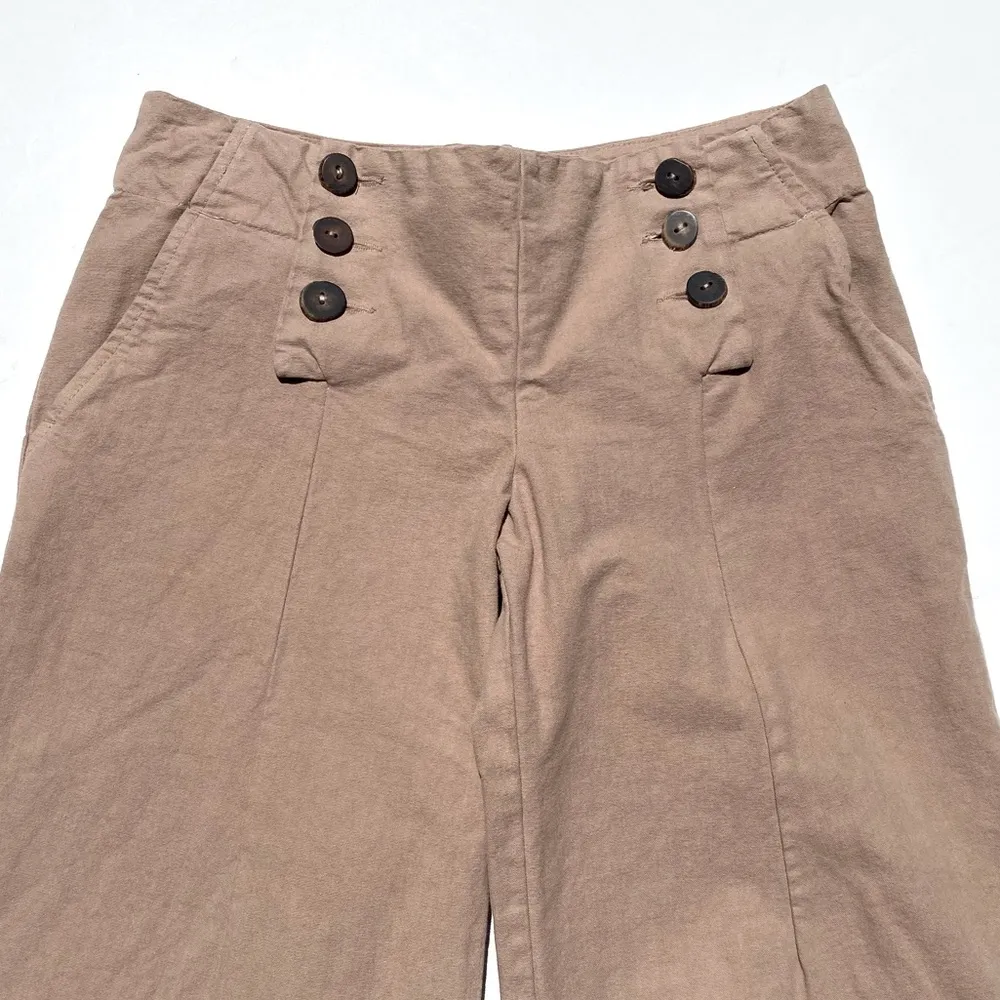 MARNI Made in Italy Women’s Sailor Pant Wide Leg Button Closure Khaki Size 40 - Image 4
