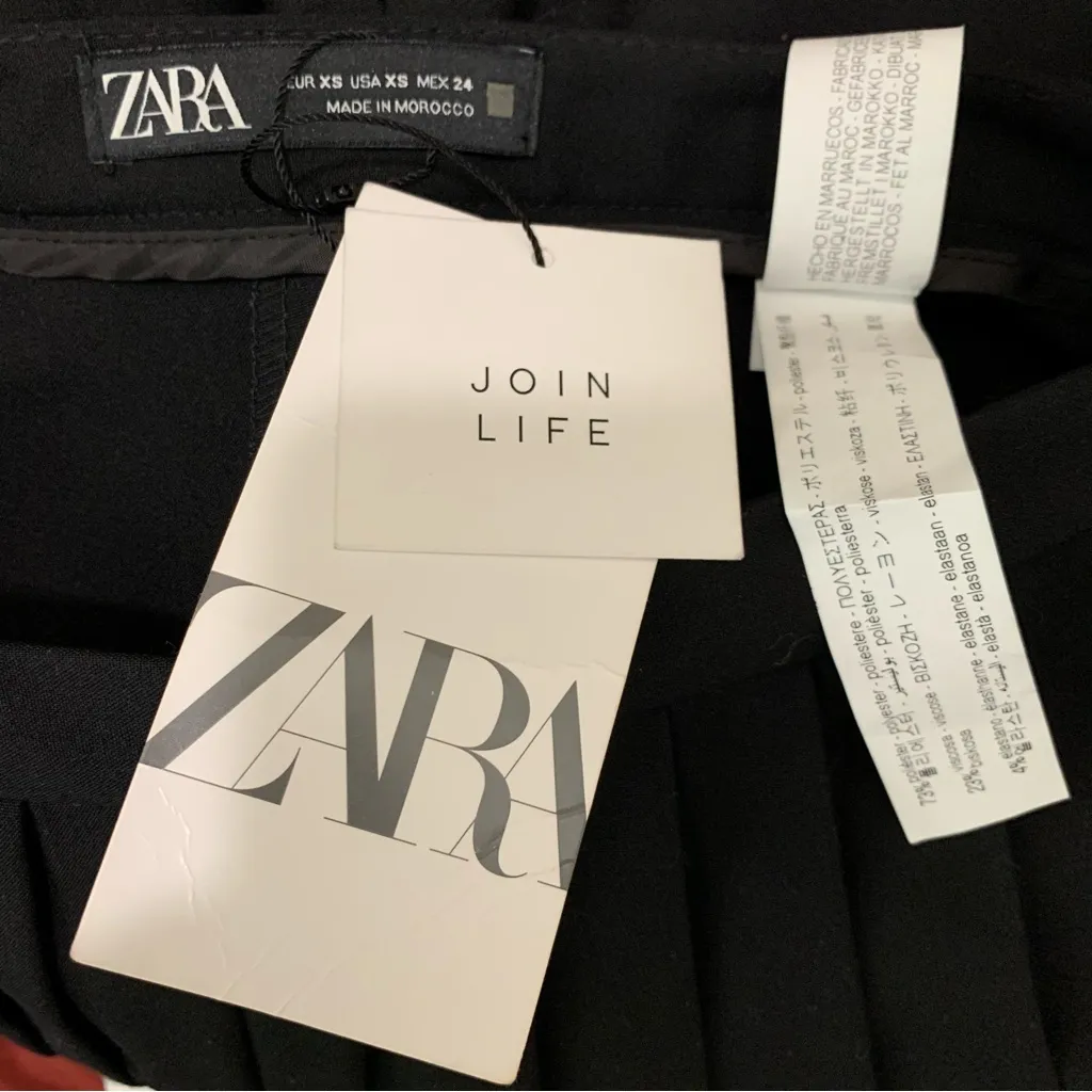 ZARA Pleated PANEL SKORT in Black, Size XS, NWT - Image 6