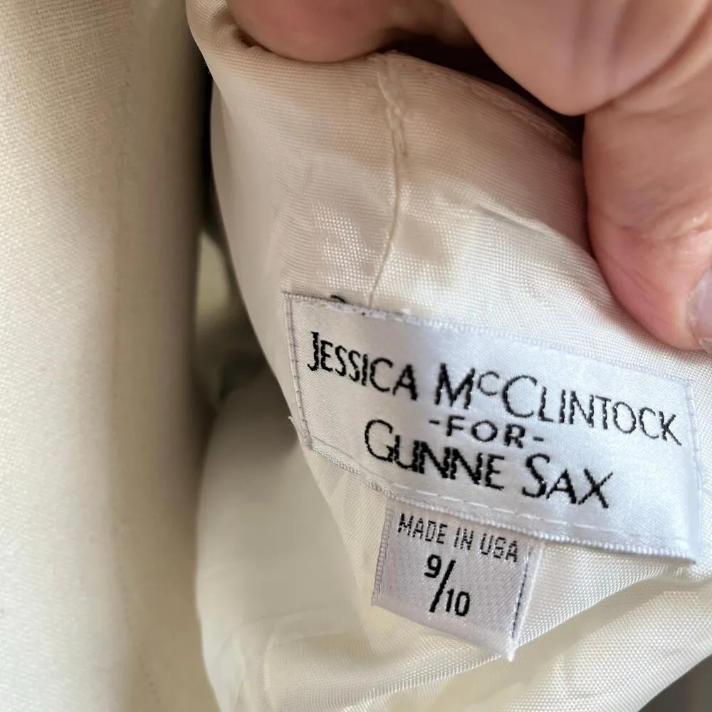 Vintage 80s Jessica Mcclintock For Gunne Sax Glam Grunge Prom Dress Size 9/10 - Image 5