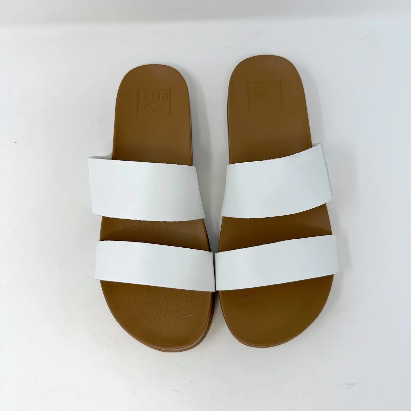 REEF Cushion Vista Double Strap Slide Sandal White 7 - Image 3