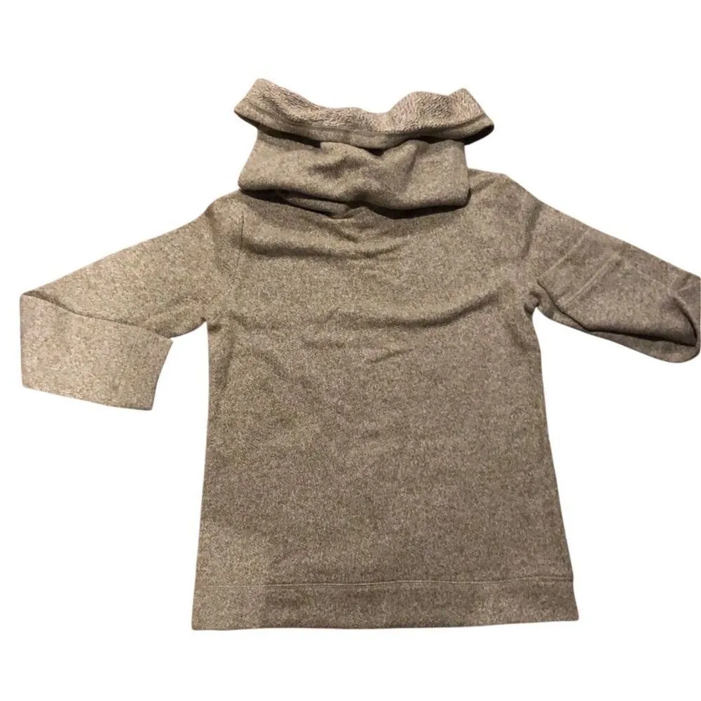 J.Crew Green with White knit Cowl Neck Long Sleeve Wool Blend Sweater Size Mediu Size M - Image 4