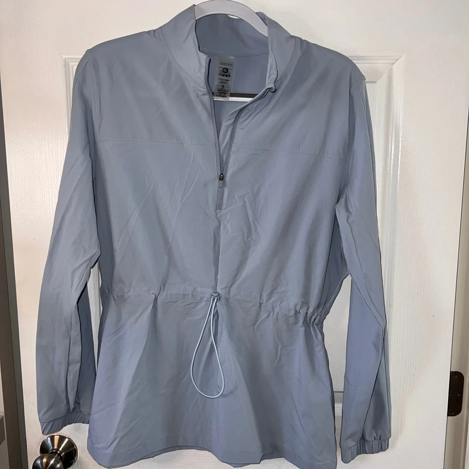 Mono B Active Jacket‎ Pullover Windbreaker Drawstring Athletic Blue Size S - Image 2