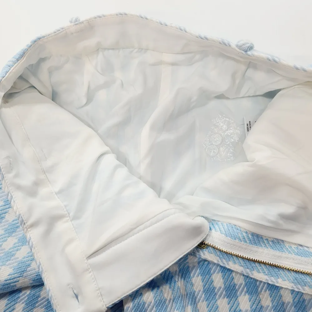 ASSIGNMENT Chloe Trouser in Blue Gingham - Image 8