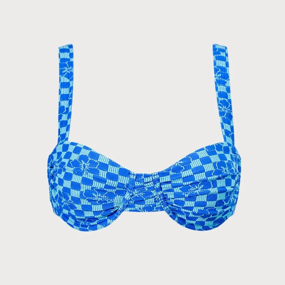 Berlook Blue Plaid Jacquard Underwire Bikini Set - Image 4
