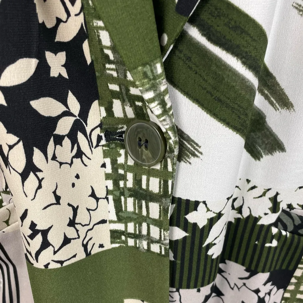 GRAVER Susan Graver Printed LK Fushion Blazer Women's Size 3X Mixed Print Green - Image 6