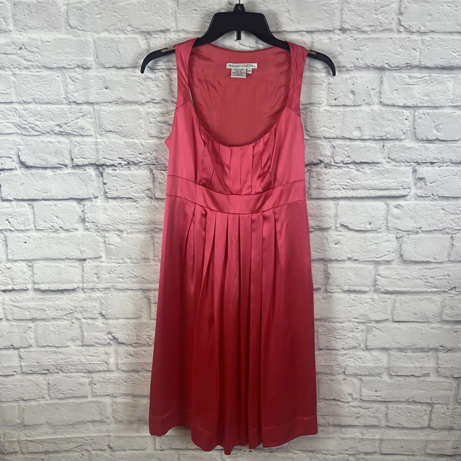 Maggy London 100% Silk Pink Feminine Coquette Ballet core  Party Dress Size 2 - Image 2